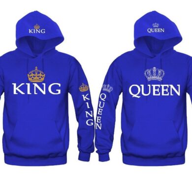 Color: Blue KING, size: L - Blue King & Queen Hoodies